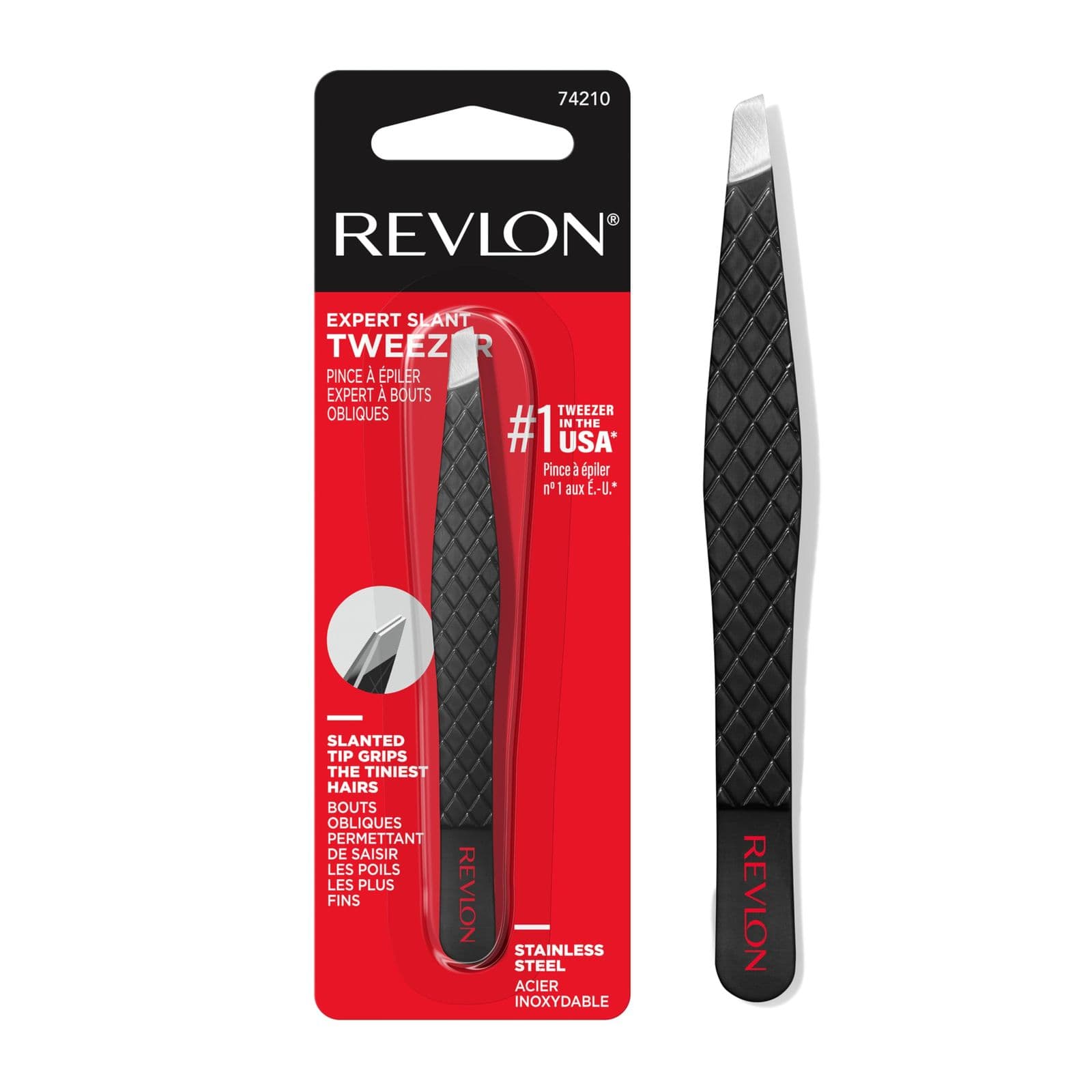 Revlon Expert Slant Tweezer — пинцет для бровей, косой и точный