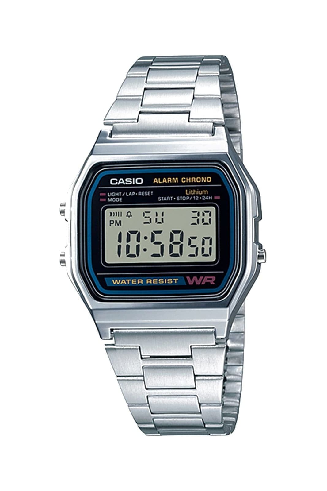 Casio Vintage A158WA — электронные часы на стальном браслете