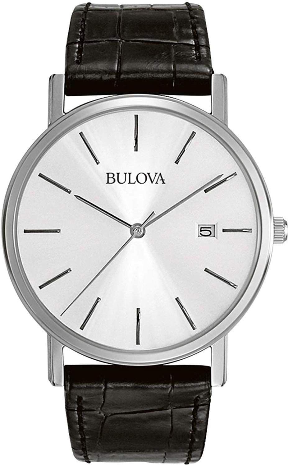 Bulova 96B104 — классические часы с белым циферблатом