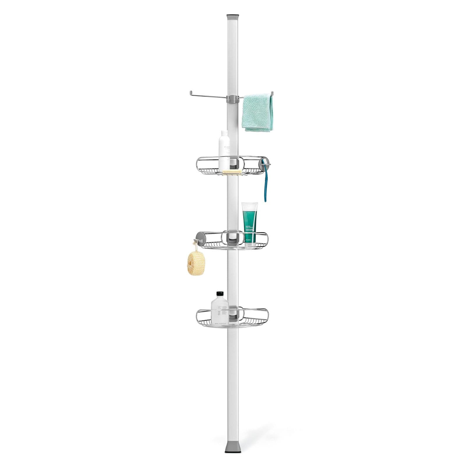 simplehuman Tension Pole — душевая стойка-органайзер, без сверления