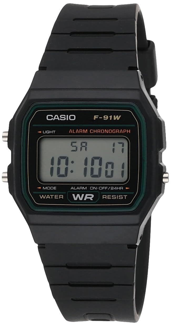 Casio F-91W — классические электронные часы, чёрные