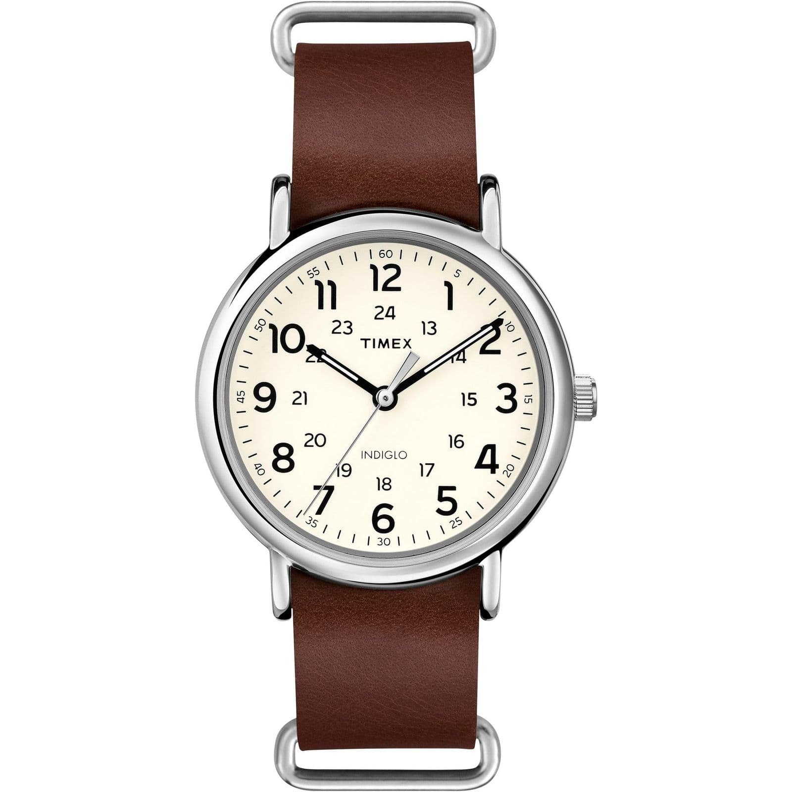 Timex Weekender 40 мм — часы с кожаным ремешком