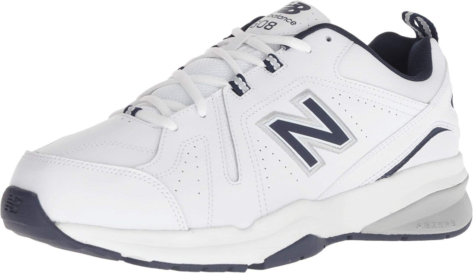 New Balance 608 — кожаные кроссовки, бело-синие