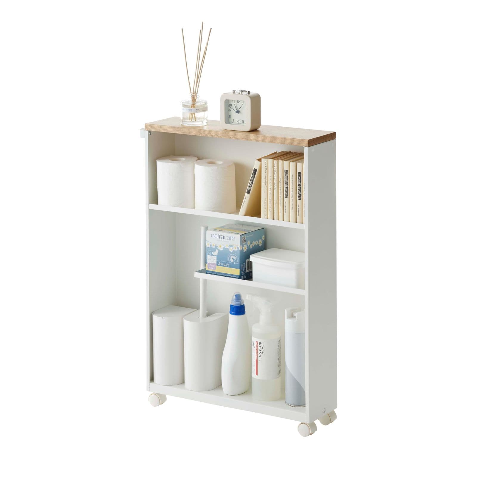 YAMAZAKI Slim Rolling Cart — узкая тележка-органайзер, на колёсах