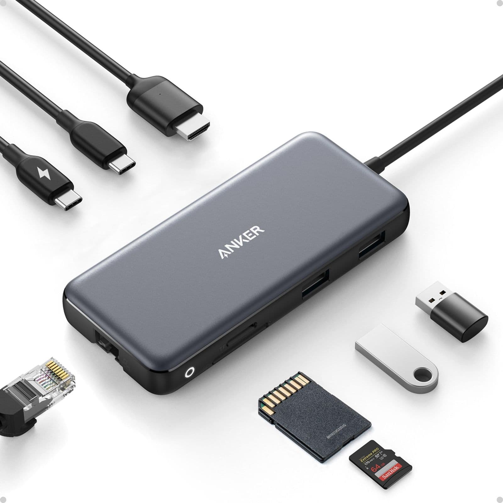 Anker USB-C Hub — многопортовый адаптер, 8-в-1