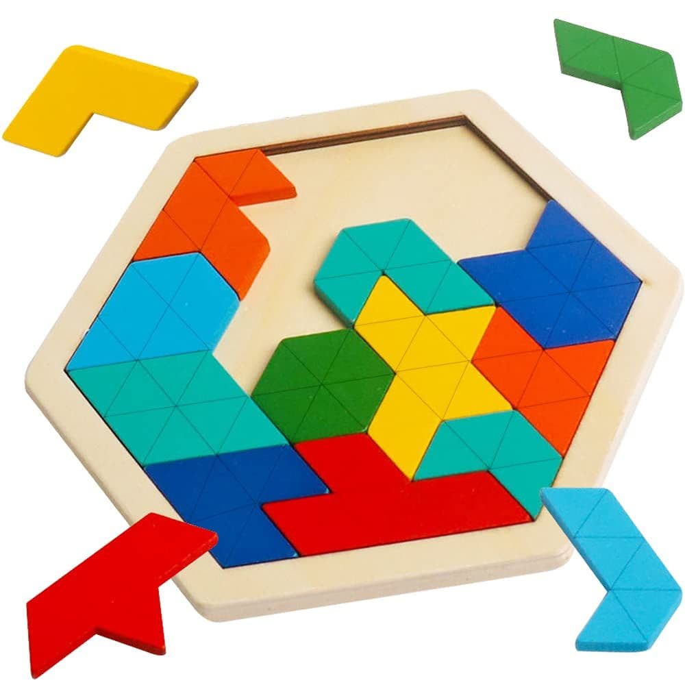 Coogam Wooden Hexagon Puzzle — деревянная мозаика