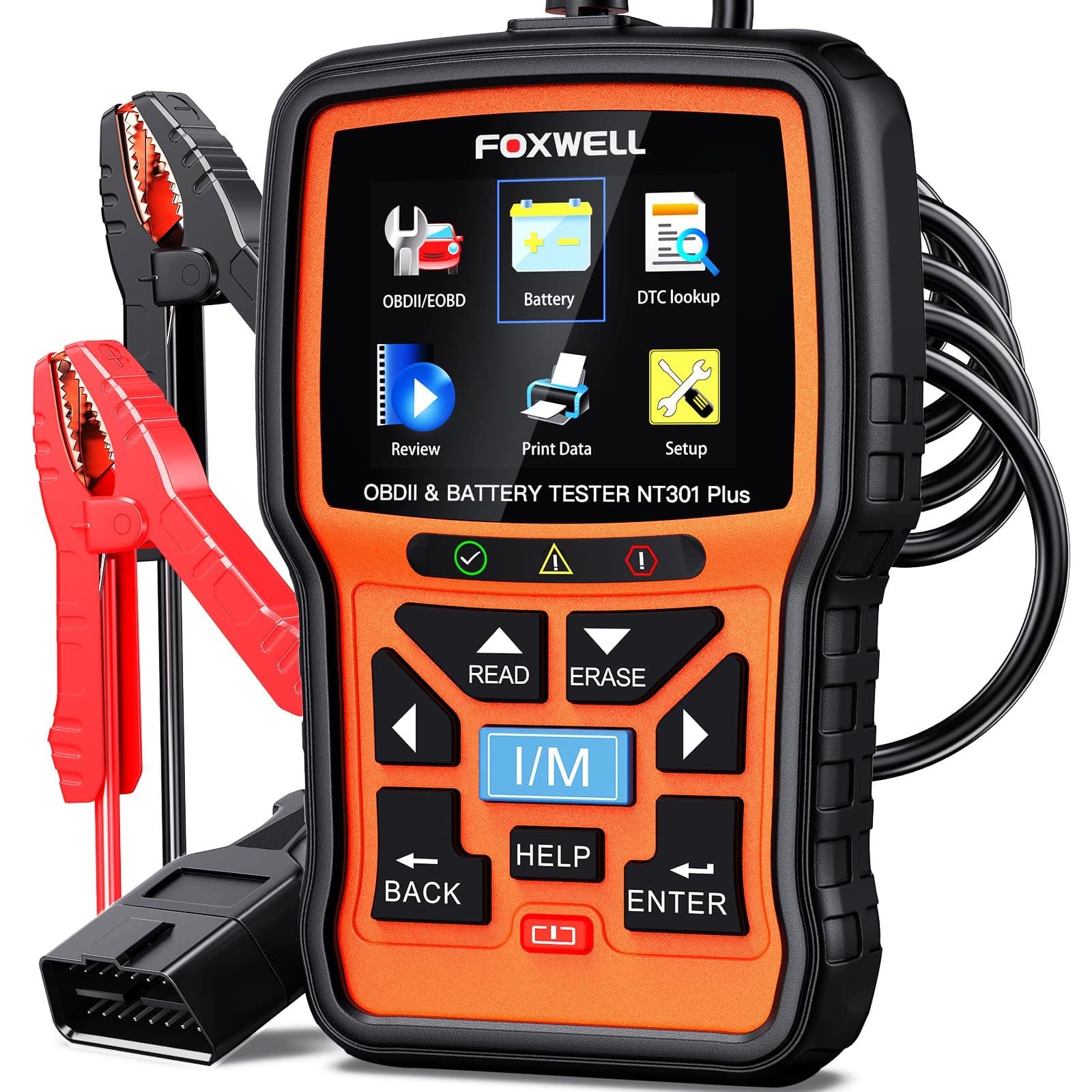 FOXWELL NT301 Plus — OBD2-сканер, с тестером 12V АКБ
