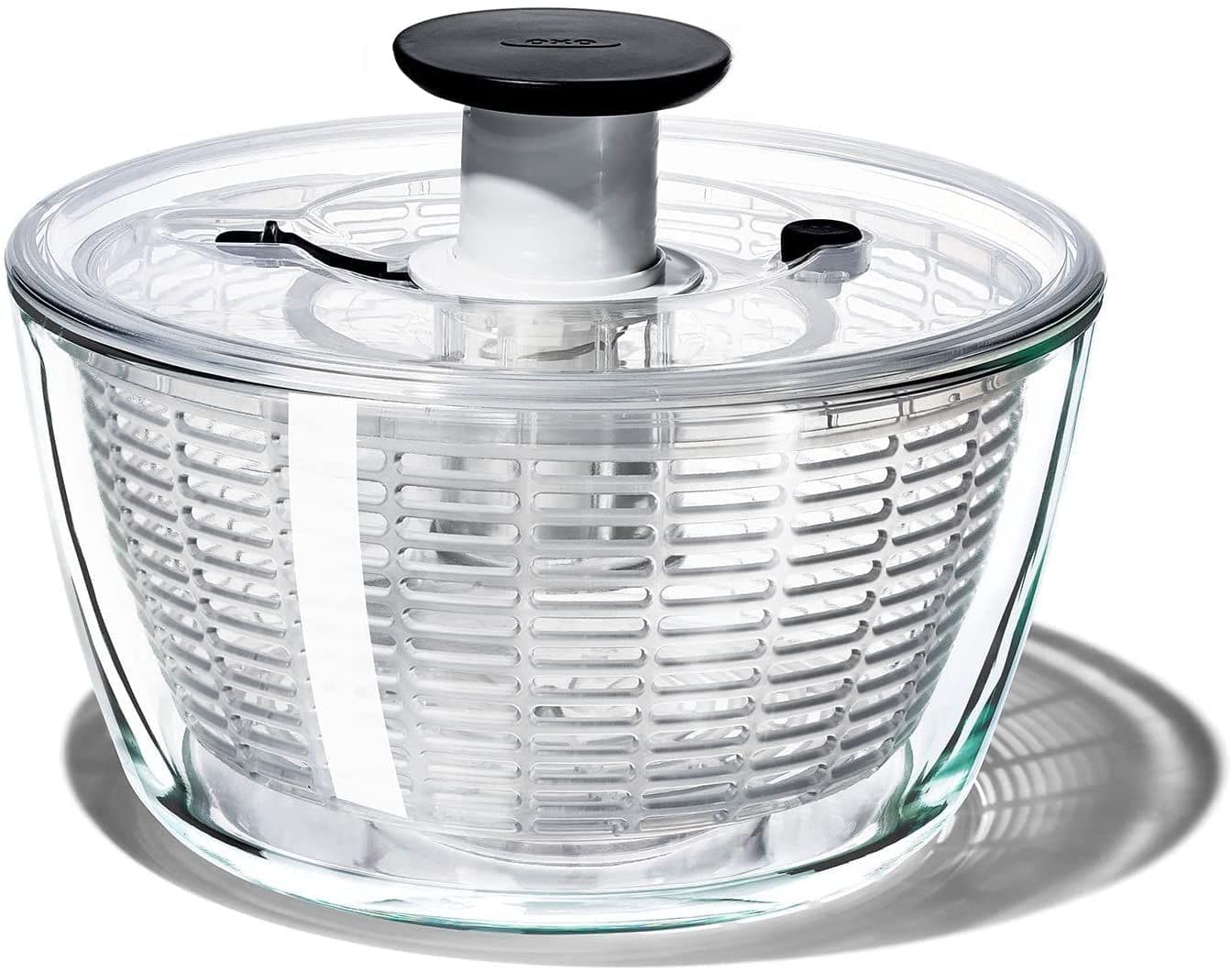 OXO Glass Salad Spinner 6.22 qt — сушилка для салата, стеклянная миска