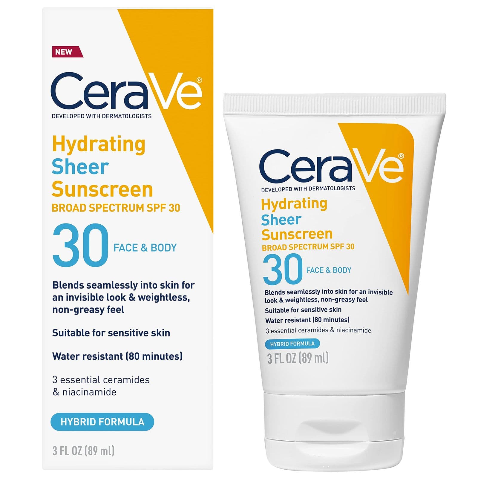 CeraVe Hydrating Sheer SPF 30 — лёгкий солнцезащитный крем