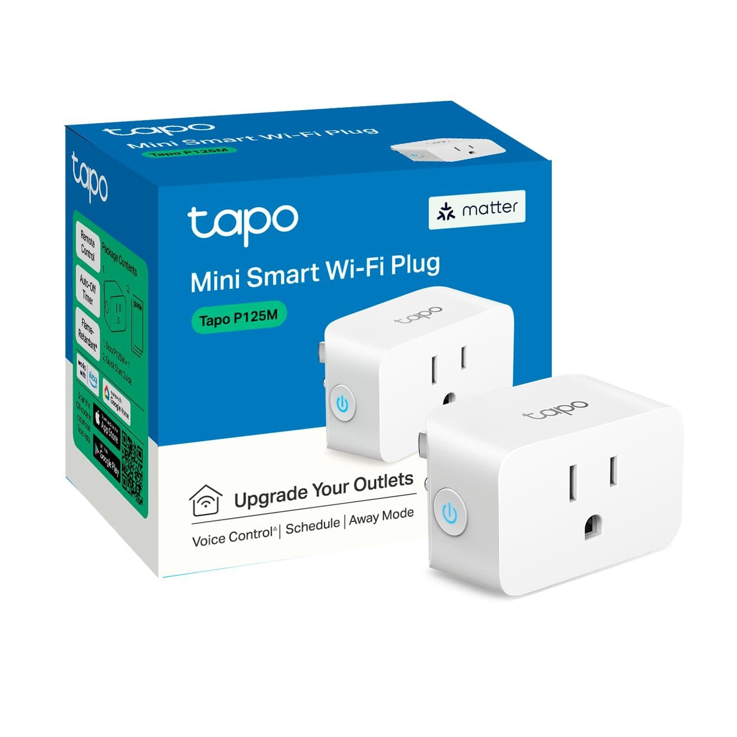 TP-Link Tapo — умная розетка Matter, 15A/1800W Max