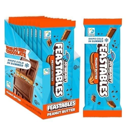 Feastables Peanut Butter — шоколад, 10 плиток