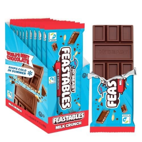 Feastables Milk Crunch — шоколад, 10 плиток