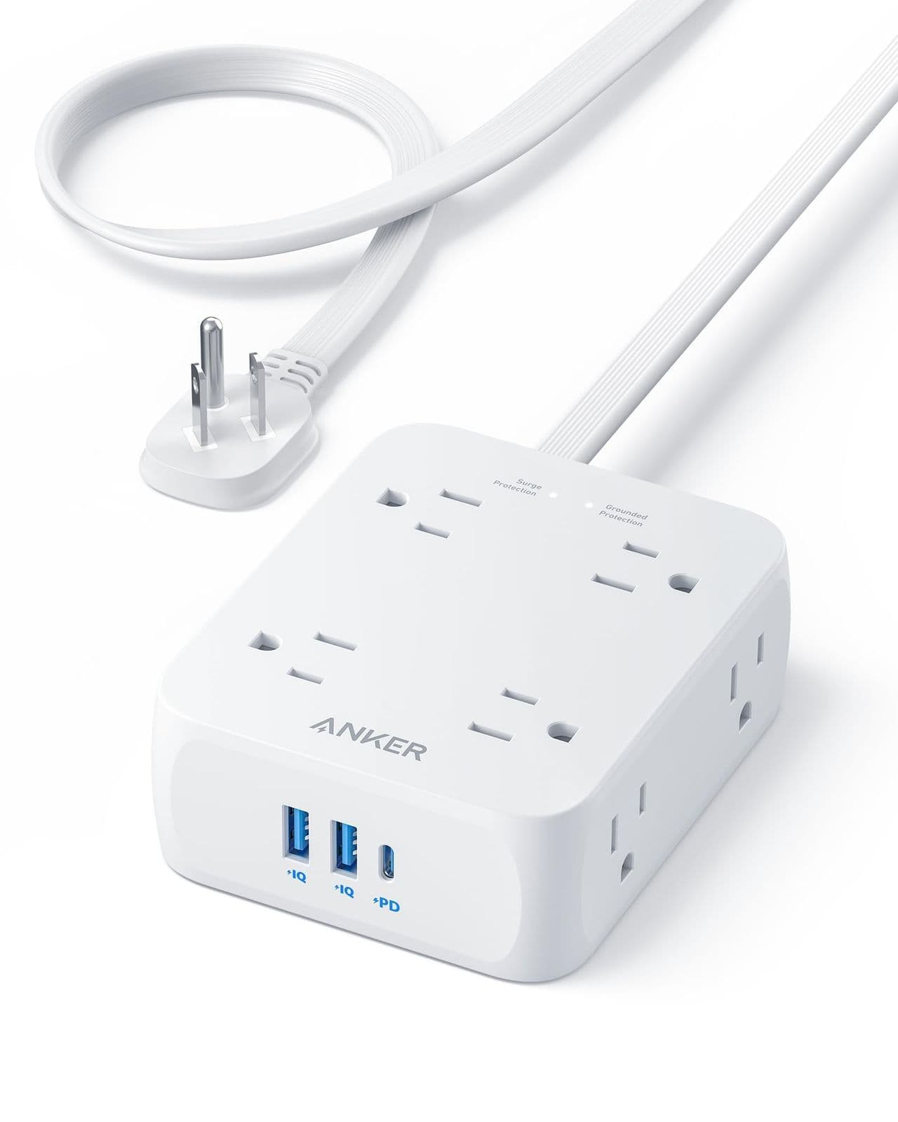 Anker — 2000J himoyali, 8 ta AC rozetkali tarmoq filtri