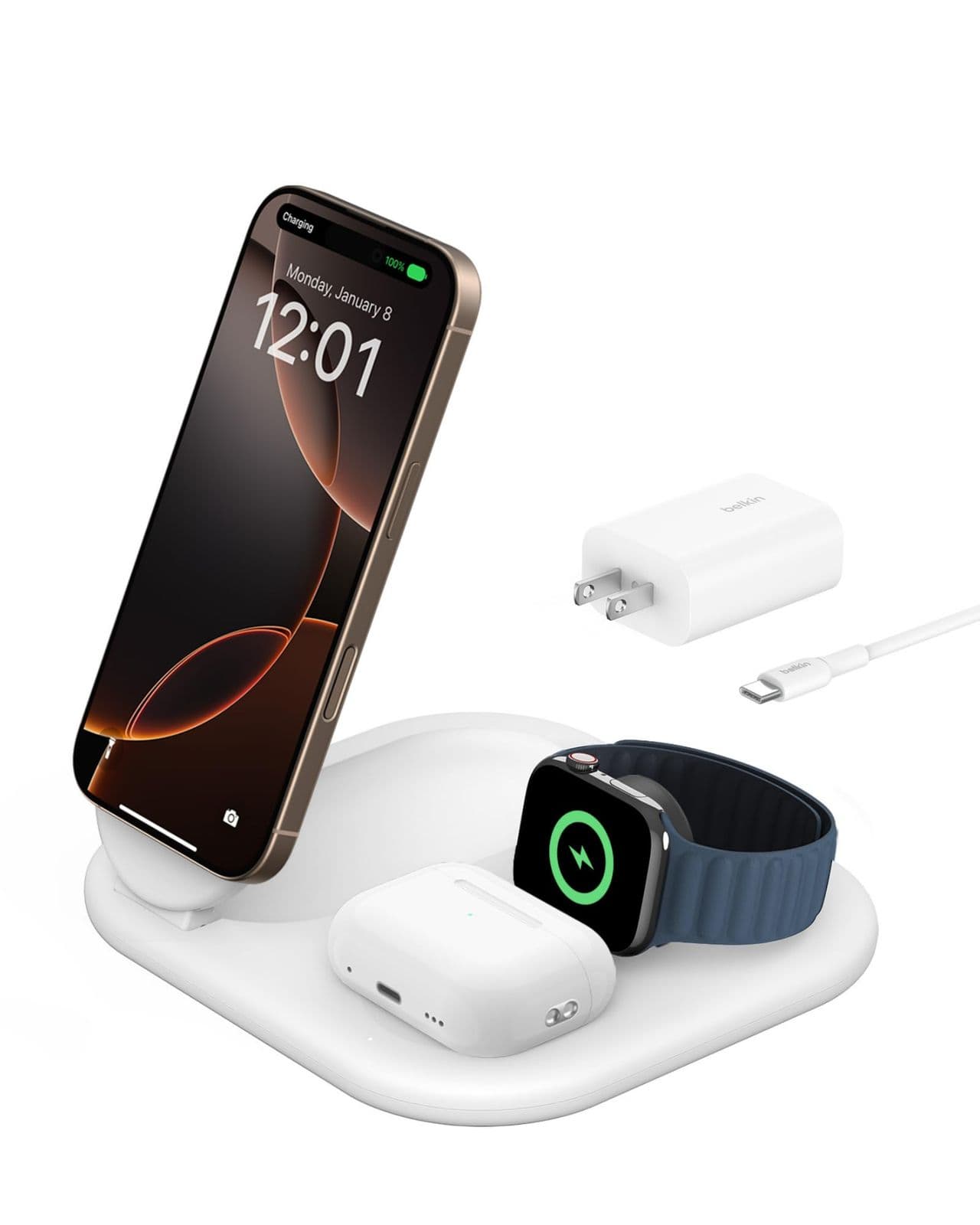 Belkin 3-in-1 - складная беспроводная зарядка Qi2